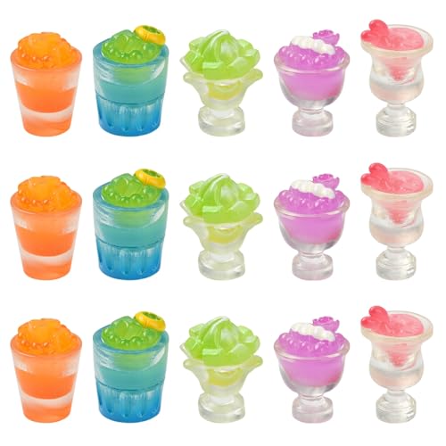 Stiesy 30 Stück 5 Stile klare Harz-Schleim-Charms Display Dekorationen Miniatur-Obst & Eisgetränke-Figuren für Zuhause, Schreibtisch, Couchtisch, Bar, Dekor Stiesy 30 Stück 5 Stile klare Harz-Schleim-Charms Display Dekorationen Miniatur-Obst & Eisgetränke-Figuren für Zuhause, Schreibtisch, Couchtisch, Bar, Dekor von Stiesy