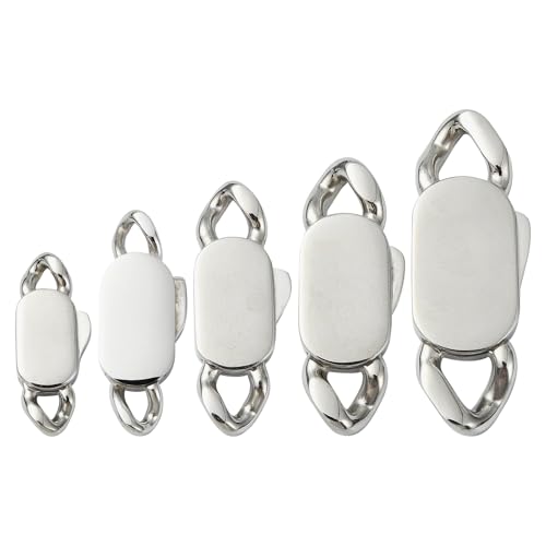 Stiesy 5 Stück 5 Stile Kubanische Kette Schmuck Verschluss 316 Edelstahl Box Verschlüsse Armband Verbindungsschnalle für Armband Halskette Schmuck Extender Stiesy 5 Stück 5 Stile Kubanische Kette Schmuck Verschluss 316 Edelstahl Box Verschlüsse Armband Verbindungsschnalle für Armband Halskette Schmuck Extender von Stiesy