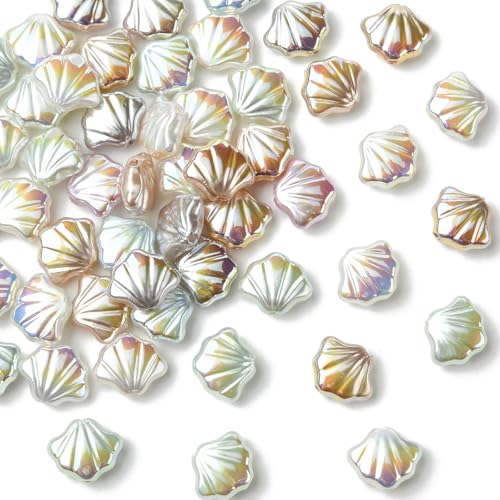 Stiesy 50 Stück UV-beschichtete ABS-Schalenharz-Perlen, Abstandshalter, Barockperlen, Bastelperlen, nautischer Schmuck für Armbänder, Ohrringe, 50 Stück von Stiesy