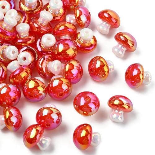 Stiesy 50 Stück undurchsichtige Acryl-Pilz-Perlen, niedliche 3D-Gemüseform, Abstandshalter mit Loch, 2 mm, für Bastelarbeiten, Handykette, Schmuckherstellung Stiesy 50 Stück undurchsichtige Acryl-Pilz-Perlen, niedliche 3D-Gemüseform, Abstandshalter mit Loch, 2 mm, für Bastelarbeiten, Handykette, Schmuckherstellung von Stiesy