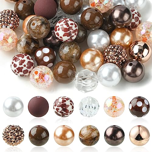 Stiesy 50Pcs Brown Beads Acrylic Round Beads Leopard Beads Coffee Color Series Spacer 20mm Beads Set for DIY Crafts Bracelet Necklace Jewelry Making Stiesy 50Pcs Brown Beads Acrylic Round Beads Leopard Beads Coffee Color Series Spacer 20mm Beads Set for DIY Crafts Bracelet Necklace Jewelry Making von Stiesy