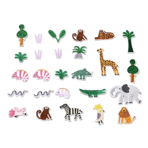 Stiesy Aufnäher mit Tiermotiven, Polyester, zum Aufbügeln oder Aufnähen, Motiv: Elefant, Affe, Schlange, Zebra, Löwe, Giraffe, Krokodil, grüne Pflanze, bestickt, Aufkleber für Kleidung, Hut, Rucksack Stiesy Aufnäher mit Tiermotiven, Polyester, zum Aufbügeln oder Aufnähen, Motiv: Elefant, Affe, Schlange, Zebra, Löwe, Giraffe, Krokodil, grüne Pflanze, bestickt, Aufkleber für Kleidung, Hut, Rucksack von Stiesy