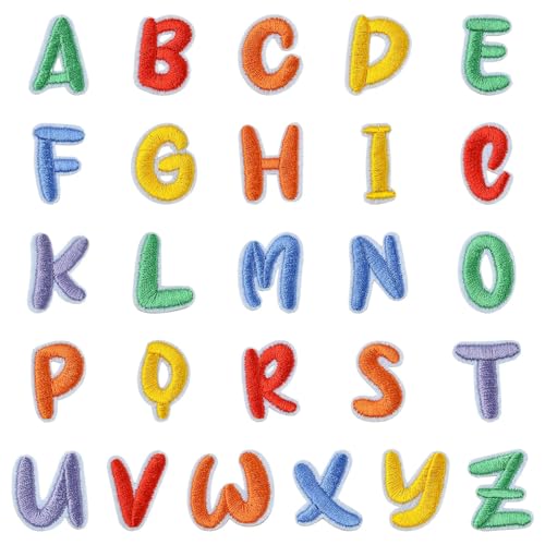 Stiesy Aufnäher zum Aufbügeln mit Buchstaben A-Z, Poly-Baumwolle, Stickapplikationen, 26 Stile, Alphabet, zum Aufnähen, für Kleidung, Basteln, Kostüm-Zubehör, 130 Stück Stiesy Aufnäher zum Aufbügeln mit Buchstaben A-Z, Poly-Baumwolle, Stickapplikationen, 26 Stile, Alphabet, zum Aufnähen, für Kleidung, Basteln, Kostüm-Zubehör, 130 Stück von Stiesy