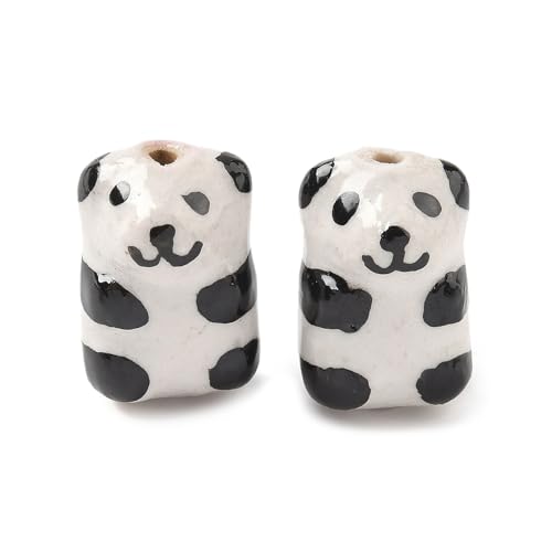 Stiesy Handbemalte Porzellan-Panda-Perlen, 3D-Tiere, handgefertigt, Porzellan-Keramikperlen, Abstandshalter mit 1,8 mm Loch für Armbänder, Ohrringe, Halsketten, DIY-Schmuckherstellung, 20 Stück Stiesy Handbemalte Porzellan-Panda-Perlen, 3D-Tiere, handgefertigt, Porzellan-Keramikperlen, Abstandshalter mit 1,8 mm Loch für Armbänder, Ohrringe, Halsketten, DIY-Schmuckherstellung, 20 Stück von Stiesy