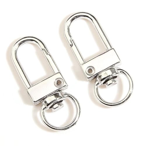 Stiesy Karabinerhaken aus Legierung, drehbar, mit Schlüsselringen, für Taschen, Schlüsselanhänger, Schmuckherstellung, 20 Stück von Stiesy