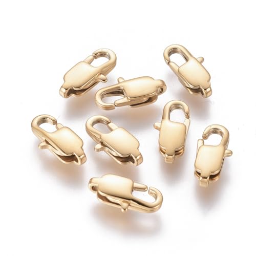 Stiesy Karabinerverschlüsse, Ionenbeschichtung, goldfarben, 304 Edelstahl, Hakenverschlüsse für feine Armbänder, Halsketten, Schmuckreparatur, 13 x 6 x 3 mm, 5 Stück Stiesy Karabinerverschlüsse, Ionenbeschichtung, goldfarben, 304 Edelstahl, Hakenverschlüsse für feine Armbänder, Halsketten, Schmuckreparatur, 13 x 6 x 3 mm, 5 Stück von Stiesy