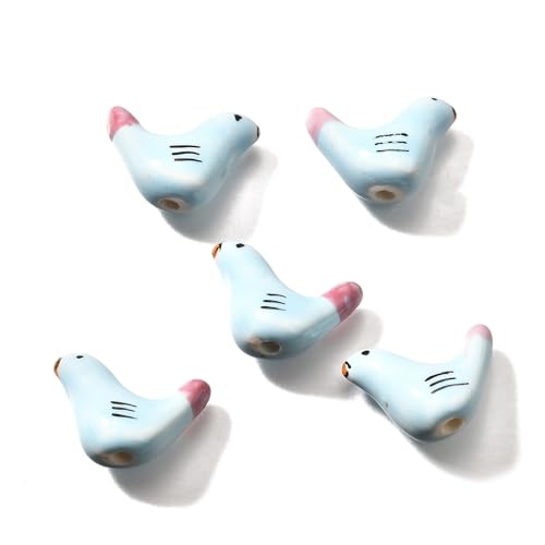 Stiesy Keramikperlen mit Vogelmotiv, handgefertigt, Porzellan, Abstandhalter, lose Perlen für DIY-Zubehör, Schmuckdesign, 30 Stück von Stiesy