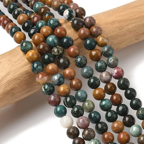 Stiesy Meeresjaspis-Perlen, Strang, 6 mm, rund, natürlicher Edelstein, Abstandshalter, lose Perlen, Großpackung, 1 mm Loch, für DIY-Schmuckherstellung, Halsketten, Armbänder, Heilung, Handwerk, 61 Stiesy Meeresjaspis-Perlen, Strang, 6 mm, rund, natürlicher Edelstein, Abstandshalter, lose Perlen, Großpackung, 1 mm Loch, für DIY-Schmuckherstellung, Halsketten, Armbänder, Heilung, Handwerk, 61 von Stiesy