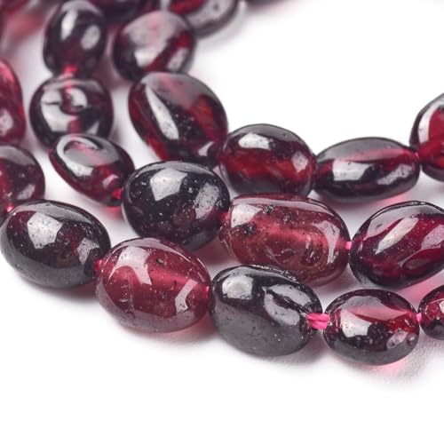 Stiesy Natürliche Granatperlen, Edelsteinperle, 5–10 mm, unregelmäßige Nuggets, violette Trommelsteinperlen, Großpackung für Schmuckherstellung, DIY, Armband, Basteln von Stiesy
