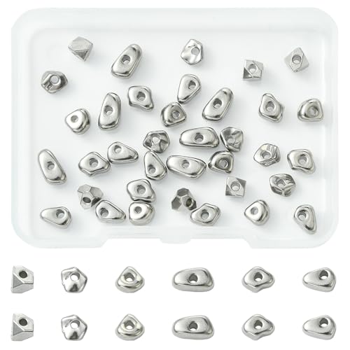 Stiesy Nugget-Abstandshalter, 304 Edelstahl, unregelmäßige Twist-Nuggets, lose Perlen für Halsketten, Armbänder, Ohrringe, Schmuckherstellung, 36 Stück von Stiesy