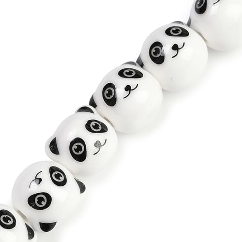 Stiesy Panda-Porzellan-Perlen, Stränge, niedlich, Aniamal, Abstandshalter, lose DIY-Perlen, Großpackung für DIY-Projekte, Tier-Partygeschenke, 28 Stück Stiesy Panda-Porzellan-Perlen, Stränge, niedlich, Aniamal, Abstandshalter, lose DIY-Perlen, Großpackung für DIY-Projekte, Tier-Partygeschenke, 28 Stück von Stiesy