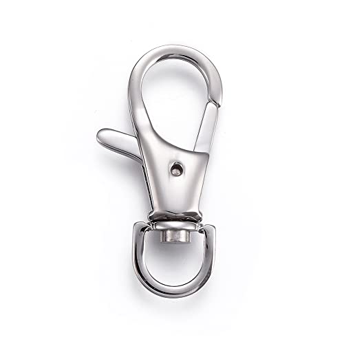 Stiesy Robuster Karabinerverschluss mit Drehgelenk, 304 Edelstahl, anlaufgeschützt, mit 8 mm Loch, 34 x 16 x 5 mm, für Hundehalsbänder, Gürtel, Schlüsselanhänger und Outdoor-Ausrüstung, 10 Stück von Stiesy
