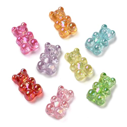 Stiesy Transparente Acryl-Gummibär-Perlen, vertikales Loch, AB-Farbe, Tier-Abstandhalter, lose Perlen für Armbänder, Halsketten, Ohrringe, Schmuckherstellung, 50 Stück Stiesy Transparente Acryl-Gummibär-Perlen, vertikales Loch, AB-Farbe, Tier-Abstandhalter, lose Perlen für Armbänder, Halsketten, Ohrringe, Schmuckherstellung, 50 Stück von Stiesy