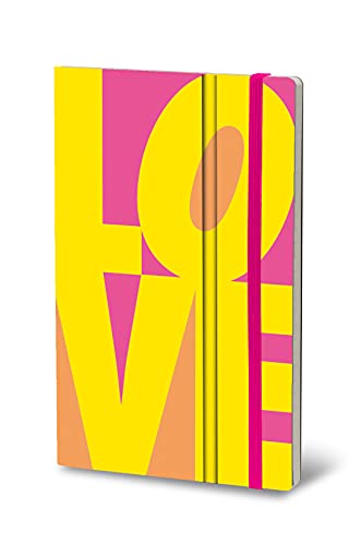 Stifflex Premium FLUO LOVE - YELLOW Notizbuch / 13 x 21 cm /M A5/ Klassisches Notebook Journal Tagebuch Täglichen Notizblock/Hardcover und Elastisch/FSC Zertifiziert von Stifflexible