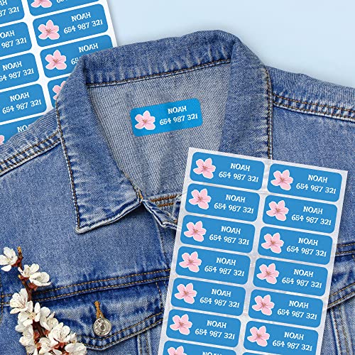 64 Etiketten für mittelgroße Kleidung mit 2 Textzeilen zum Markieren aller Kinderkleidung von Stikets