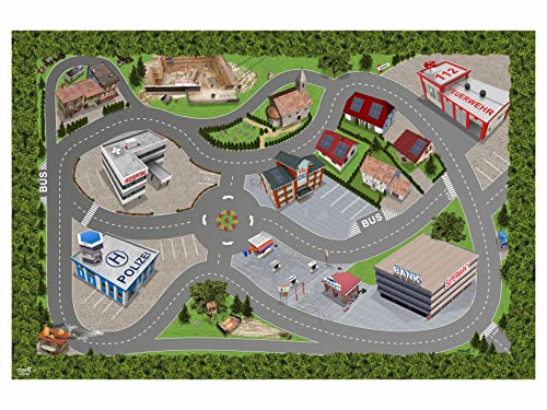 Straße - Stadt Tischdecke abwaschbar für Kinder | STD08 | Spieldecke 150 x 100 cm | ideales Zubehör zu Spiel-Figuren von Lego, Schleich, Playmobil, Papo, Bullyland (Straße) von Stikkipix