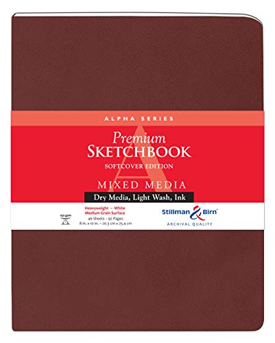 Stillman & Birn Alpha Series Softcover Skizzenbuch, 20,3 x 25,4 cm, 150 g/m² (schwer), weißes Papier, mittlere Körnung von Stillman & Birn