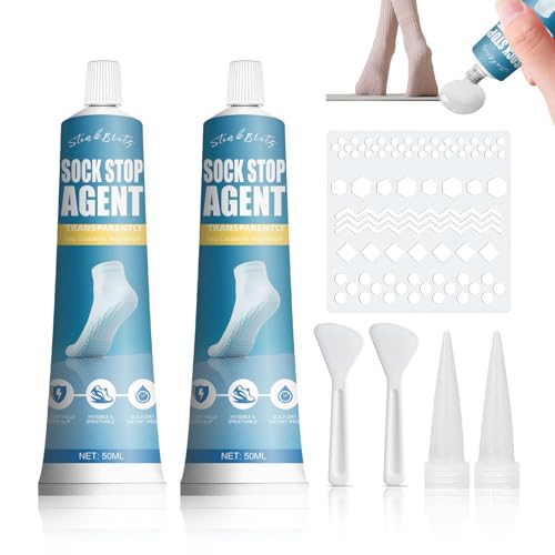 Rutschfester Sockenkleber, Sockenstopper Flüssig, Socken Stopp Anti Rutsch Schnell Trocknende Wasserdichte Antirutsch für Socken,50 ml,2 Stück von StinkBlitz