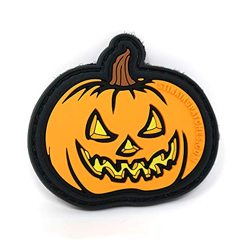 Jack o' Lantern Pumpkin PVC Tactical Patch | Halloween Hook and Loop Patch von Stinking Patch Co.