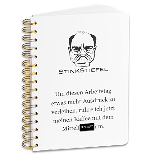 Stinkstiefel Notizbuch A5 Spiralbindung - Blanko - 100 Blatt - Scherzartikel mit frechem Spruch für deine Freunde - Ringbuch A5 - Notebook Stinkstiefel Notizbuch A5 Spiralbindung - Blanko - 100 Blatt - Scherzartikel mit frechem Spruch für deine Freunde - Ringbuch A5 - Notebook von Stinkstiefel