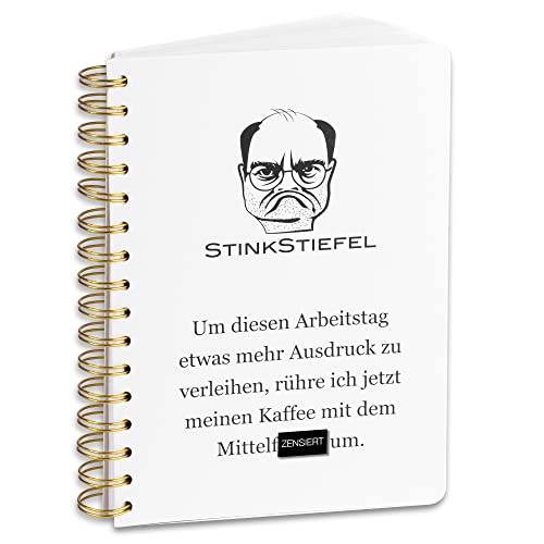 Stinkstiefel Notizbuch A5 Spiralbindung - Blanko - 100 Blatt - Scherzartikel mit frechem Spruch für deine Freunde - Ringbuch A5 - Notebook von Stinkstiefel