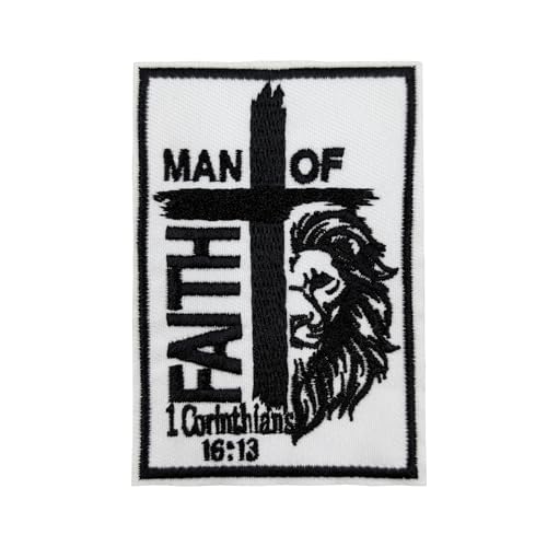 8,9 cm großer "Man of Faith", bestickter Aufnäher zum Aufbügeln 8,9 cm großer "Man of Faith", bestickter Aufnäher zum Aufbügeln von Stitch-Witch