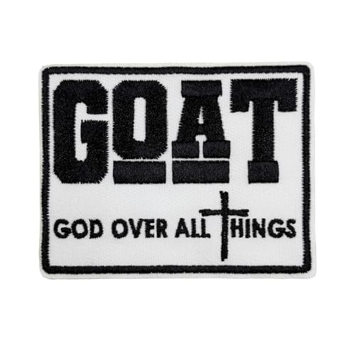 Bestickter Aufnäher zum Aufbügeln, 7,6 cm, Goat God Over All Things von Stitch-Witch