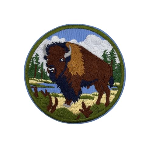 Bestickter Aufnäher zum Aufbügeln, Motiv: American Bison Buffalo, 8,9 cm Bestickter Aufnäher zum Aufbügeln, Motiv: American Bison Buffalo, 8,9 cm von Stitch-Witch