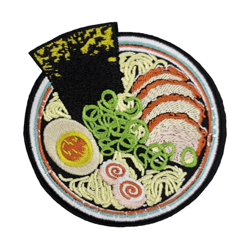 Tonkotsu Ramen Japanischer Ramen mit Eiern und Schweinefleisch bestickter Aufnäher zum Aufbügeln Tonkotsu Ramen Japanischer Ramen mit Eiern und Schweinefleisch bestickter Aufnäher zum Aufbügeln von Stitch-Witch