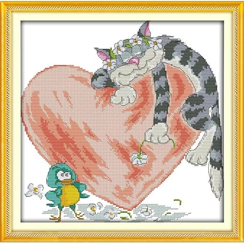 Stitchmelody Gestempeltes Kreuzstich-Set, 11-fädiges gedrucktes Muster, Stickset, DIY, Heimdekoration, Handarbeit, Happy Love, 42 x 42 cm Stitchmelody Gestempeltes Kreuzstich-Set, 11-fädiges gedrucktes Muster, Stickset, DIY, Heimdekoration, Handarbeit, Happy Love, 42 x 42 cm von Stitchmelody