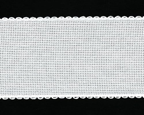 8 cm breites Aida-Band (14 Stück) – weiße Einfassung von Stitchtastic