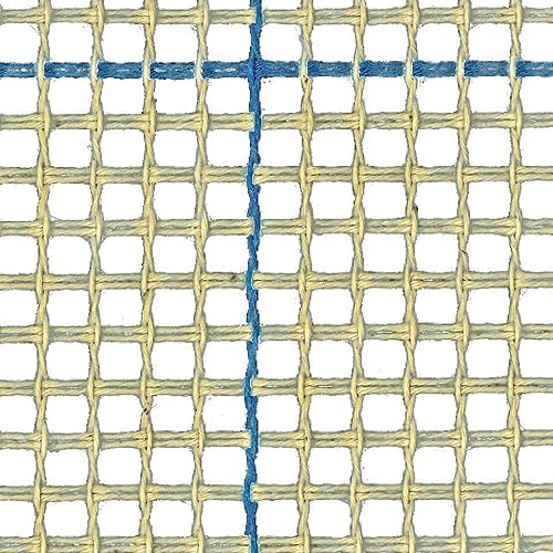 Teppich/Knüpfteppich Leinwand, 3 Löcher pro Zoll (2,54 cm), blau linierter Knüpfhaken Teppich Leinwand, blau, 100cm x 200cm von Stitchtastic