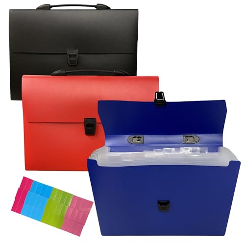 3er Set A4 Dokument Organizer mit 10 Taschen & Registerkarten - A4 Dokumentenhalter Quittung Organizer Papier Organizer Aktenordner für Papierkram Fächermappe Tragbare Datei Organizer 3er Set A4 Dokument Organizer mit 10 Taschen & Registerkarten - A4 Dokumentenhalter Quittung Organizer Papier Organizer Aktenordner für Papierkram Fächermappe Tragbare Datei Organizer von StockStore