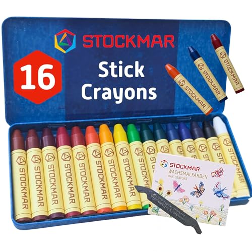 Stockmar 32000 Wachsmalstifte (16 Stifte, wasserfest, papergewickelt, aus Bienenwachs, im Blechetui), bunt Stockmar 32000 Wachsmalstifte (16 Stifte, wasserfest, papergewickelt, aus Bienenwachs, im Blechetui), bunt von Stockmar