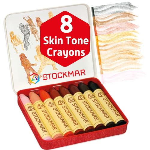 Stockmar 32200 Wachsmalstifte-Sonder-Edition-Farben der Welt-mit 8 bunten Malstiften, verpackt im prakitschen Blechetui, ideal für den Kindergarten, geeignet für Kinder ab 3 Jahren von Stockmar