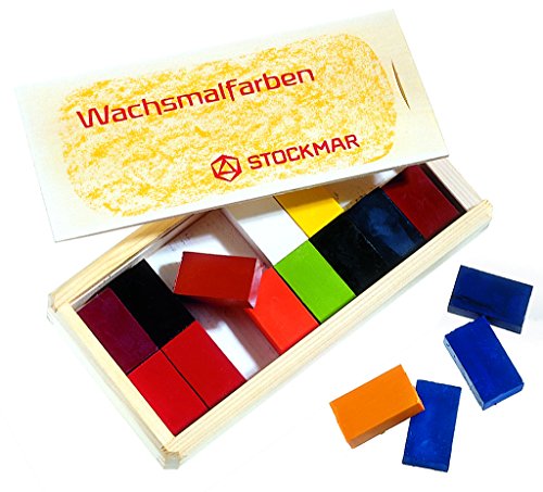Stockmar Wachsmalblöcke - 16 Farben im Holzkasten von Stockmar