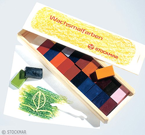 Stockmar Wachsmalblöcke - 24 Farben, Holzkassette; Packungsinhalt: 24 Stück von Stockmar