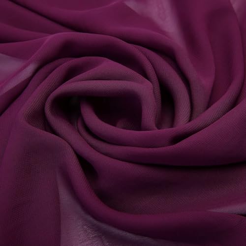 Chiffon meterware 150 cm. Breit Stoff-Kollektion Abendmode Bekleidung Dekoration (Aubergine) von Stoff-Kollektion