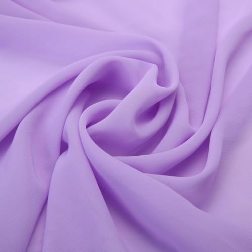 Chiffon meterware 150 cm. Breit Stoff-Kollektion Abendmode Bekleidung Dekoration (Flieder) von Stoff-Kollektion