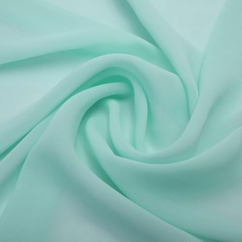 Chiffon meterware 150 cm. Breit Stoff-Kollektion Abendmode Bekleidung Dekoration (Mint) von Stoff-Kollektion