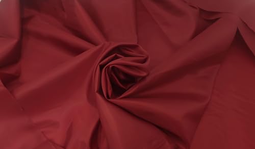 Stoff-Kollektion - Futterstoff Stoff Meterware aus Polyester - Leicht glänzender Innenfutterstoff, doppelseitig & 150cm breit – Ideal zum Nähen, für Bekleidung, als Dekostoff etc. - Bordeaux von Stoff-Kollektion