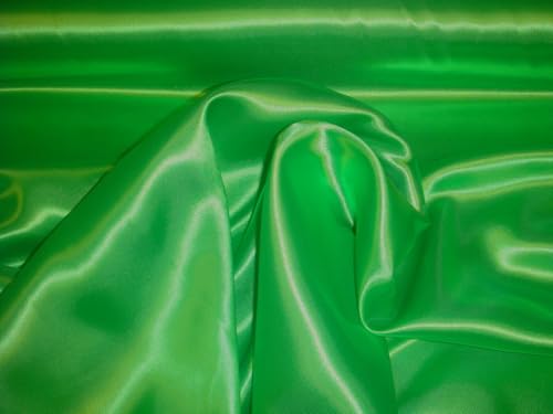 Stoff-Kollektion - Satin Stoff Meterware aus Polyester - Polyestersatin Glänzend & Doppelseitig 150cm breit – Ideal zum Nähen von Kostümen, für Bekleidung, als Dekostoff etc. (Hellgrün) von Stoff-Kollektion