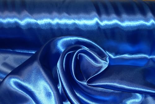 Stoff-Kollektion - Satin Stoff Meterware aus Polyester - Polyestersatin Glänzend & Doppelseitig 150cm breit – Ideal zum Nähen von Kostümen, für Bekleidung, als Dekostoff etc. (Königsblau) von Stoff-Kollektion