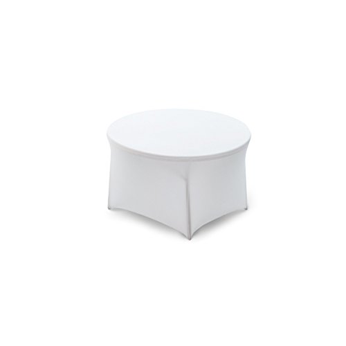 Stoff-Kollektion Tischdecke Tischüberzug Tischhusse 150cm Durchmesser 5ft. Stretch Dehnbar(Weiß, 1 Stück) von Stoff-Kollektion