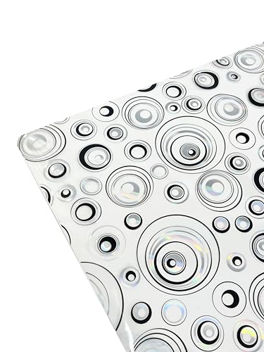 Stoff-Kollektion - Transparente PVC Tischfolie nach Maß mit Kreismustern – Robuster & langlebiger Tischschutz für eckige Tische - Abwaschbare weiche Schutzfolie – Transparent Gemustert 60x140cm von Stoff-Kollektion