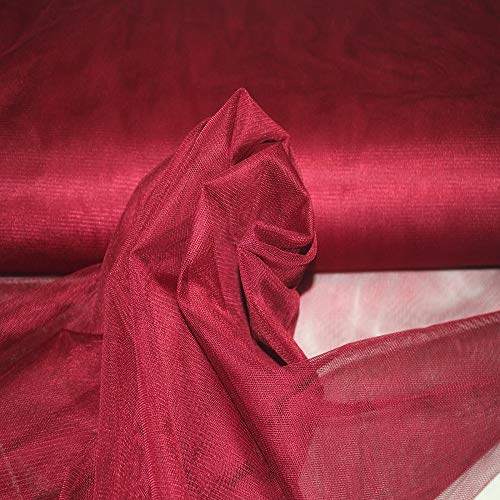 Stoff-Kollektion - Tüll Stoff Meterware aus Polyester - Tüllstoff Glänzend & Doppelseitig 150cm breit – Ideal zum Nähen von Kostümen, für Bekleidung, als Dekostoff etc. - Bordeaux Stoff-Kollektion - Tüll Stoff Meterware aus Polyester - Tüllstoff Glänzend & Doppelseitig 150cm breit – Ideal zum Nähen von Kostümen, für Bekleidung, als Dekostoff etc. - Bordeaux von Stoff-Kollektion