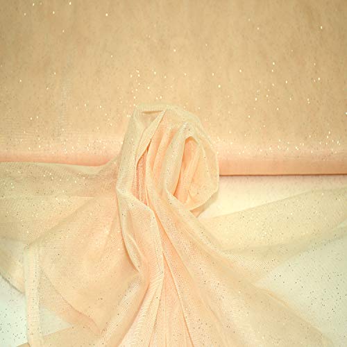 Stoff-Kollektion - Tüll Stoff mit Glitzerpigmenten Meterware aus Polyester - Tüllstoff Glänzend & Doppelseitig 150cm – Ideal zum Nähen von Kostümen, für Tütü, als Dekostoff etc. - Apricot Stoff-Kollektion - Tüll Stoff mit Glitzerpigmenten Meterware aus Polyester - Tüllstoff Glänzend & Doppelseitig 150cm – Ideal zum Nähen von Kostümen, für Tütü, als Dekostoff etc. - Apricot von Stoff-Kollektion