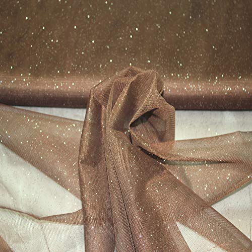 Stoff-Kollektion - Tüll Stoff mit Glitzerpigmenten Meterware aus Polyester - Tüllstoff Glänzend & Doppelseitig 150cm – Ideal zum Nähen von Kostümen, für Tütü, als Dekostoff etc. - Schokobraun Stoff-Kollektion - Tüll Stoff mit Glitzerpigmenten Meterware aus Polyester - Tüllstoff Glänzend & Doppelseitig 150cm – Ideal zum Nähen von Kostümen, für Tütü, als Dekostoff etc. - Schokobraun von Stoff-Kollektion
