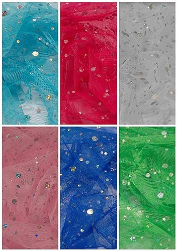Stoff-Kollektion - Tüll Stoff mit Pailletten Meterware aus Polyester - Tüllstoff Glänzend & Doppelseitig 150cm breit – Ideal zum Nähen von Kostümen, für Tütü, als Dekostoff etc. - Pink von Stoff-Kollektion