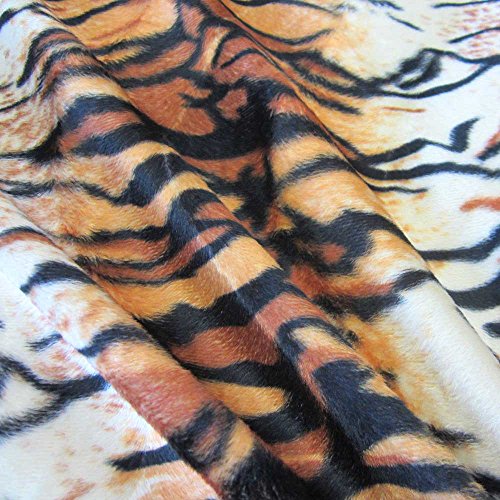 Stoff Meterware Tiger Tigerfell Fellimitat Kunstfell Velour Karneval Neu von Stoff-Kollektion